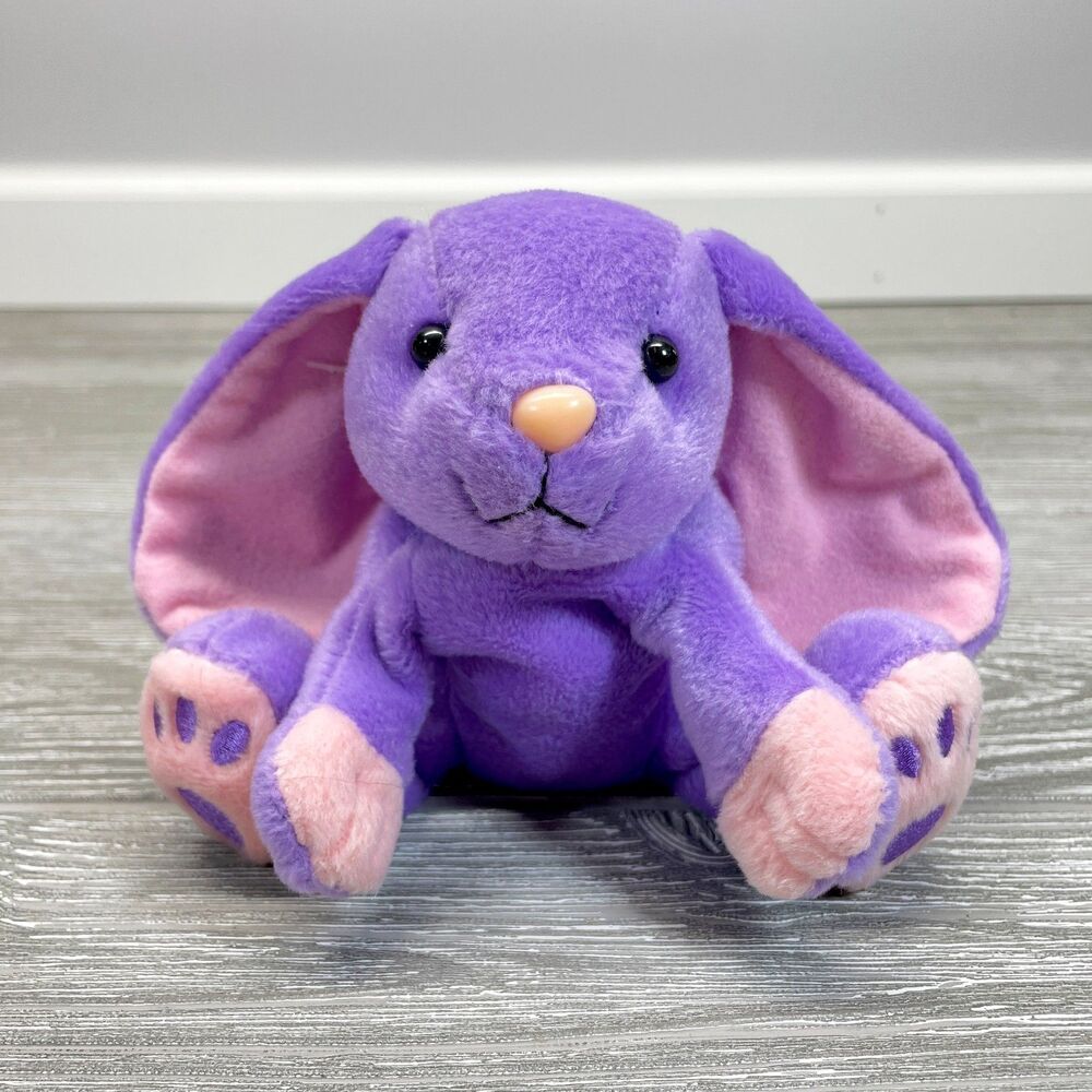 Vintage Petco Paw Pals Floppy Bunny Rabbit Purple Pink Bean Bag Beanie Plush NWT